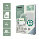 Fellowes RECYCLED CONTENT A4 Clear 150 micron PVC Binding Covers, Pack 100