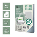 Fellowes RECYCLED CONTENT A4 Clear 200 micron PVC Binding Covers, Pack 100