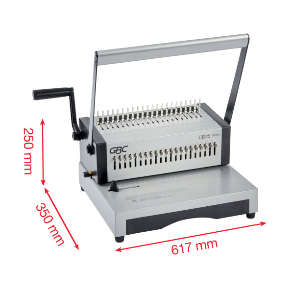 GBC CombBind CB25 Pro Manual Heavy Duty Comb Binding Machine, 4410037