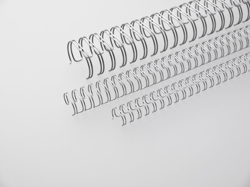 Renz Premium Quality 8mm 60 Sheet (No. 5) A5 2:1, 16 Loop Binding Wires, Silver, Pack 100